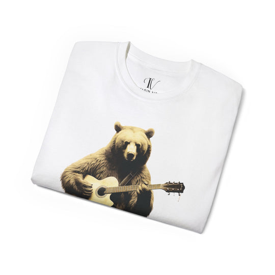 Bear Guitar Tee T-Shirt Printify