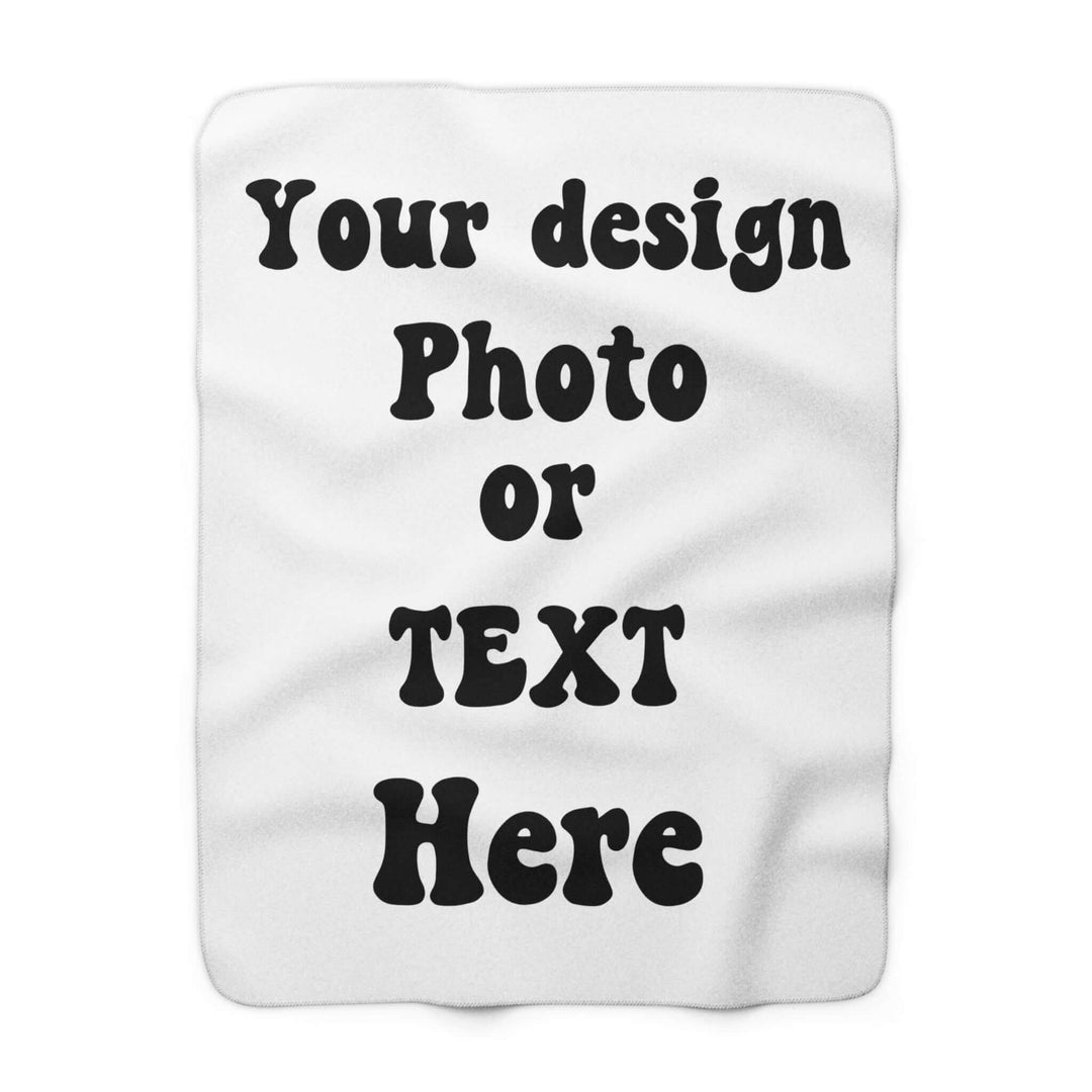 Custom Sherpa Fleece Blanket - Personalized Photo and Text
