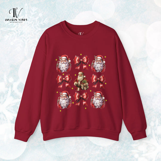 Coquette Bow Santa Christmas Sweatshirt