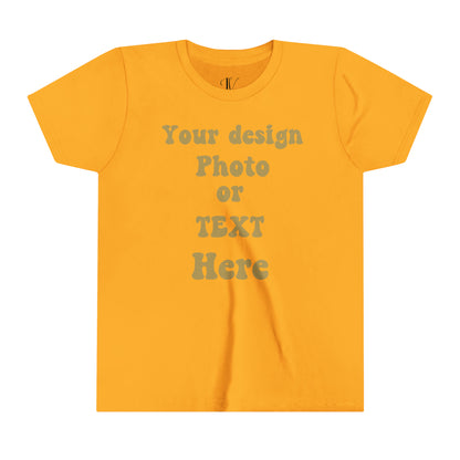 Youth Short Sleeve Tee - Personalized with Your Photo, Text, and Design Kids clothes Gold S 
