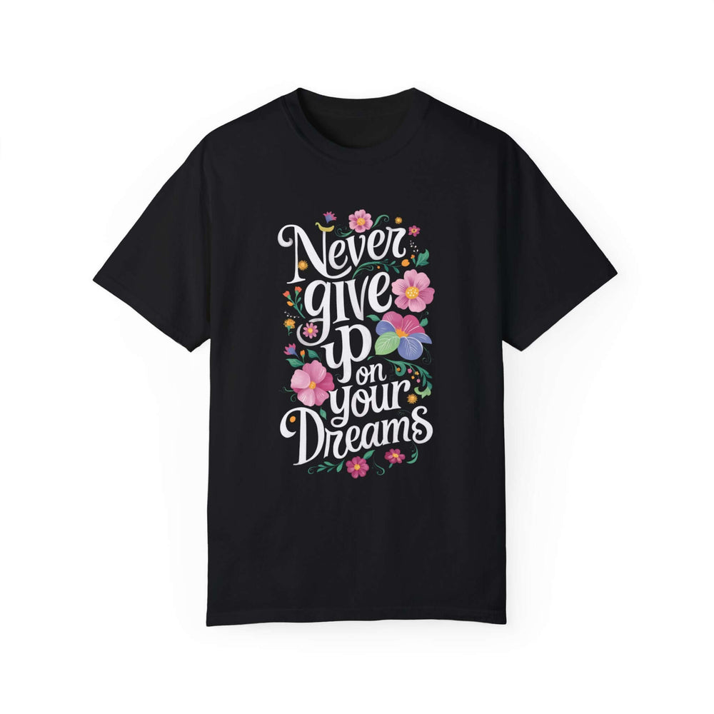 Motivational Quote Floral T-shirt T-Shirt Printify Black S