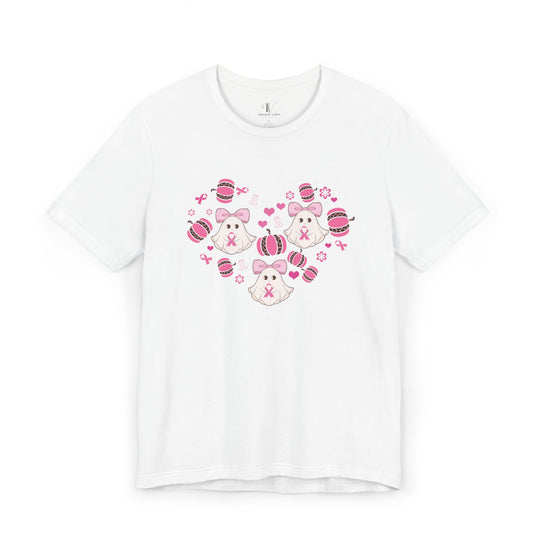 Ghosts and Pumpkins Breast Cancer Support T-Shirt