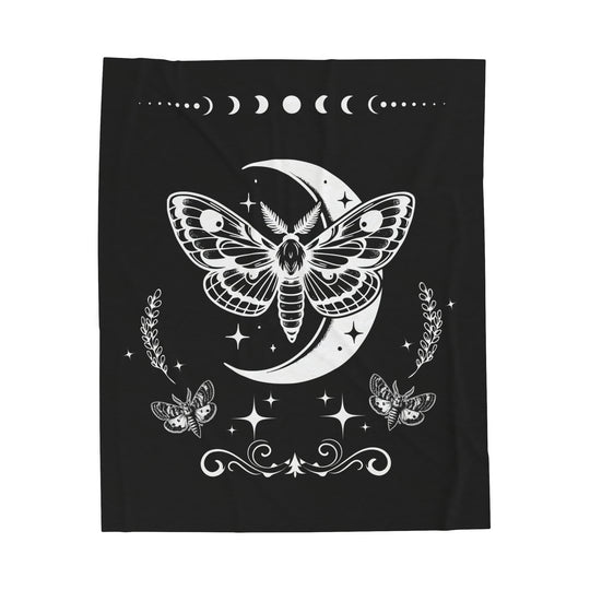 Velveteen Plush Blanket - Celestial Moth