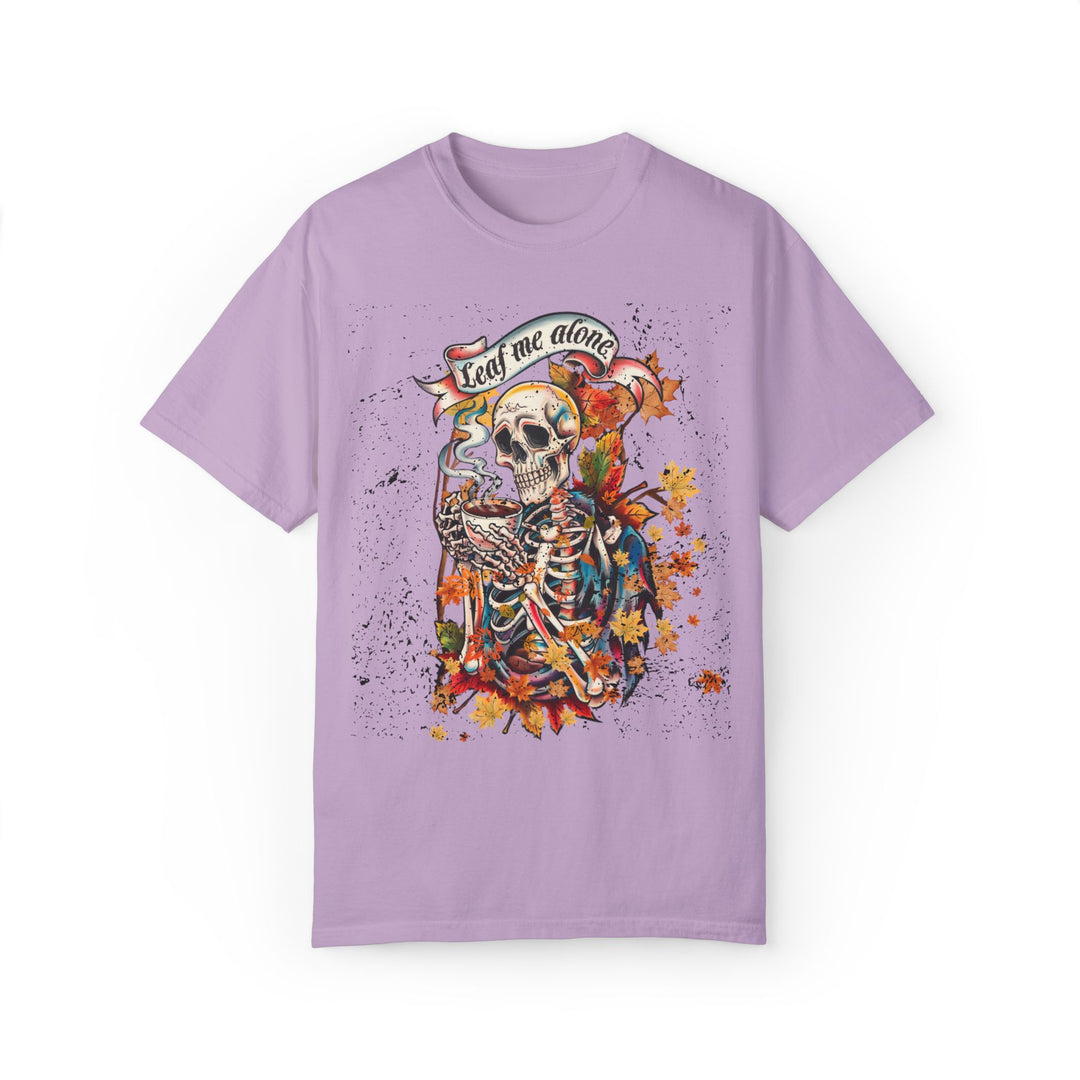 Leaf Me Alone: Grunge Skeleton Halloween T-Shirt