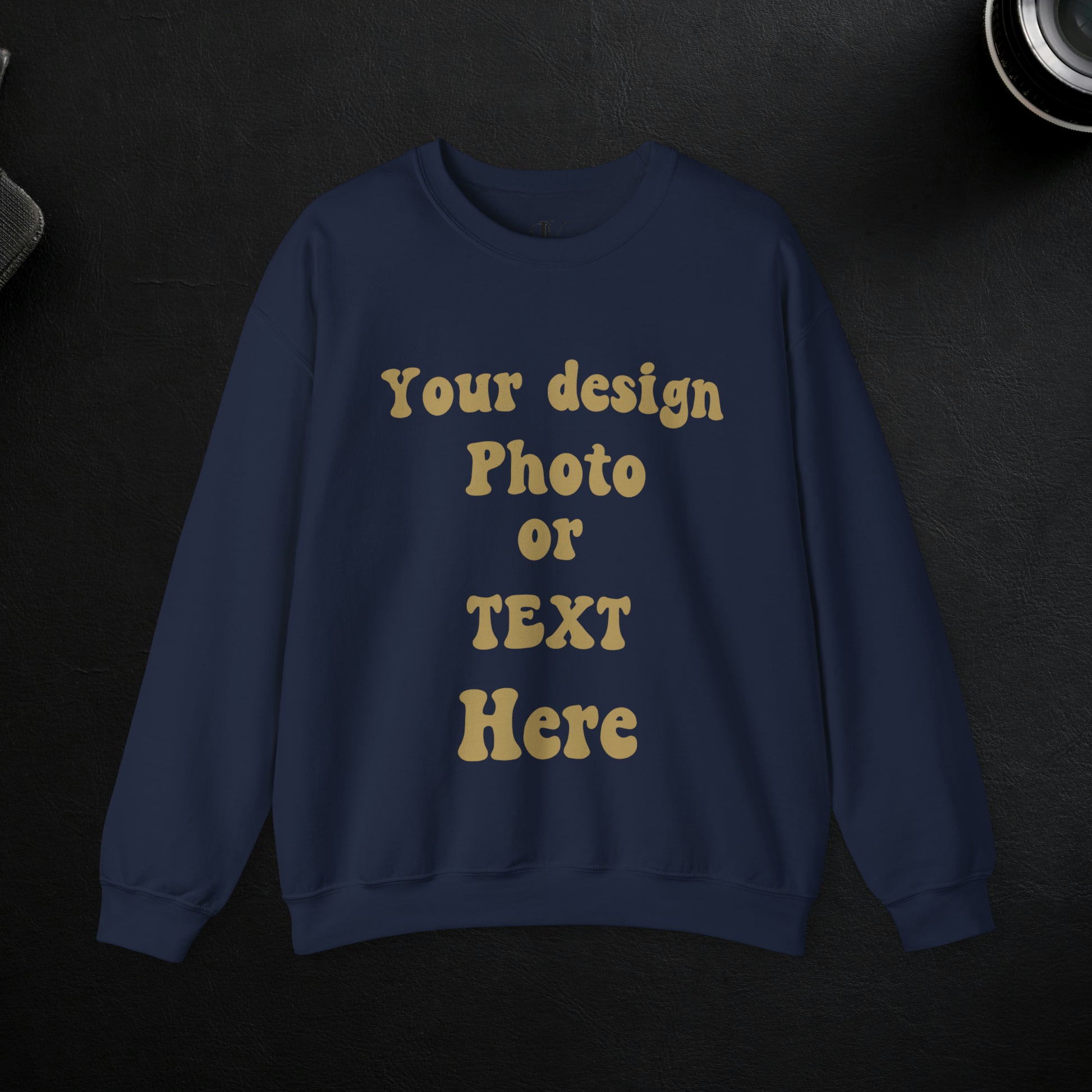 Imagin Vibes™ Crewneck Sweatshirt Personalized With Your Photo, Text Sweatshirt S Navy 