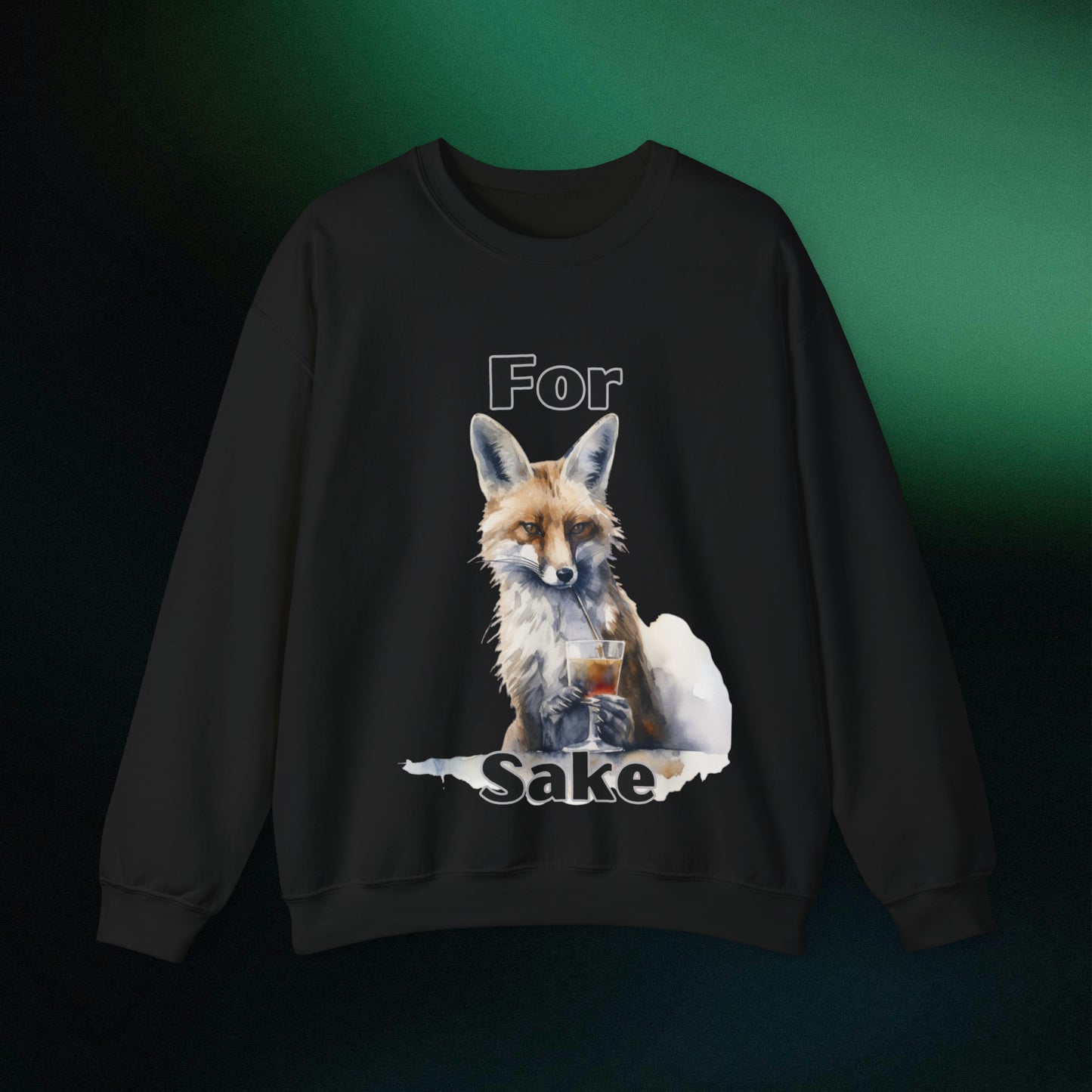For Fox Sake: Funny Fox Sweatshirt | Gift for Fox Lover | Animal Lover Shirt - Cute Fox Gift for Nature Enthusiasts Sweatshirt S Black 