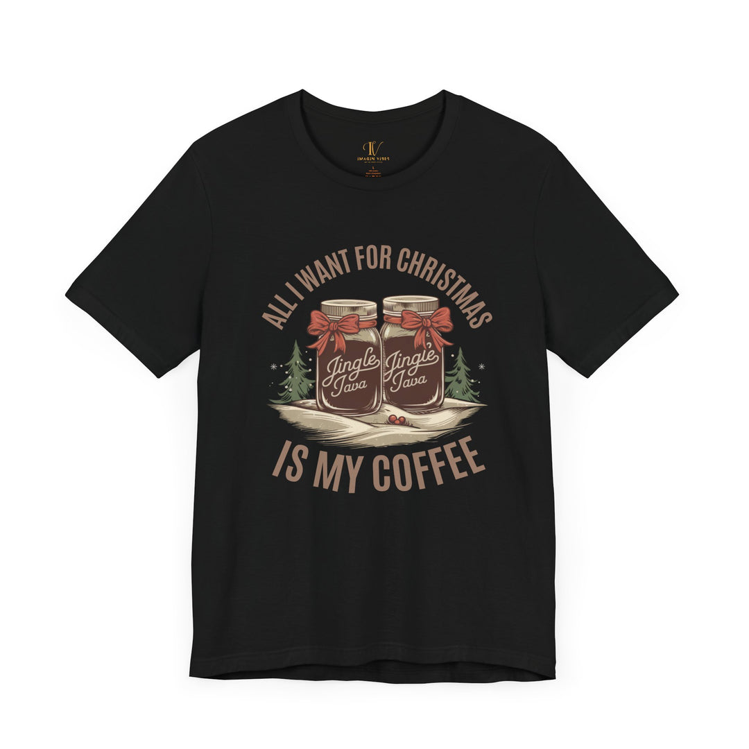 Christmas Coffee Unisex Tee T-Shirt Printify Black XS