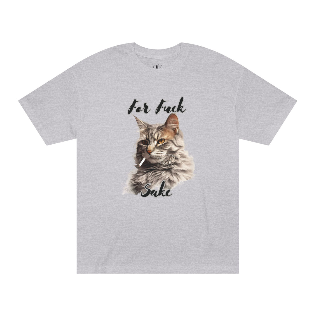 Cat Smoking For Fuck Sake Unisex Classic Tee T-Shirt Printify Athletic Heather S