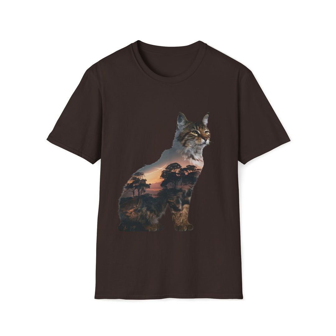 Bobcat Silhouette T-Shirt T-Shirt Printify Dark Chocolate S