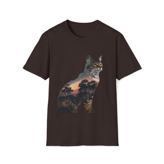 Bobcat Silhouette T-Shirt T-Shirt Printify Dark Chocolate S