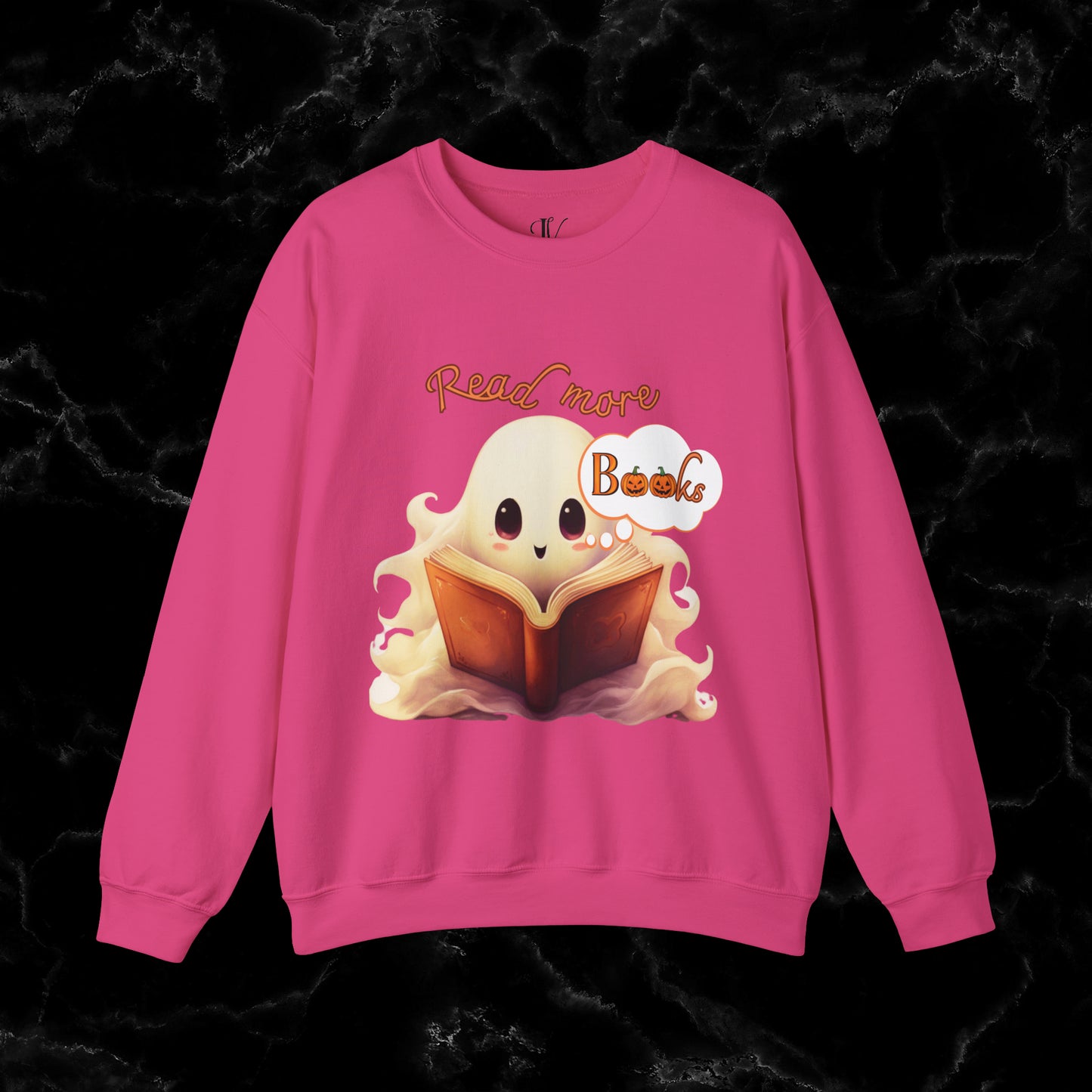Read More Books Sweatshirt - Book Lover Halloween Sweater for Librarians and Students Sweatshirt S Heliconia 