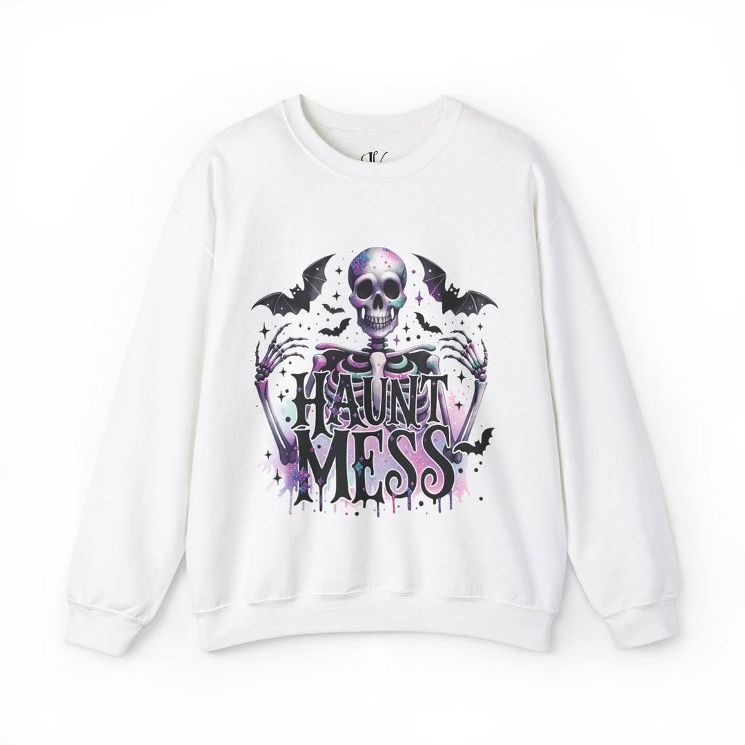 Haunt Mess: Snarky Skeleton Halloween Sweatshirt