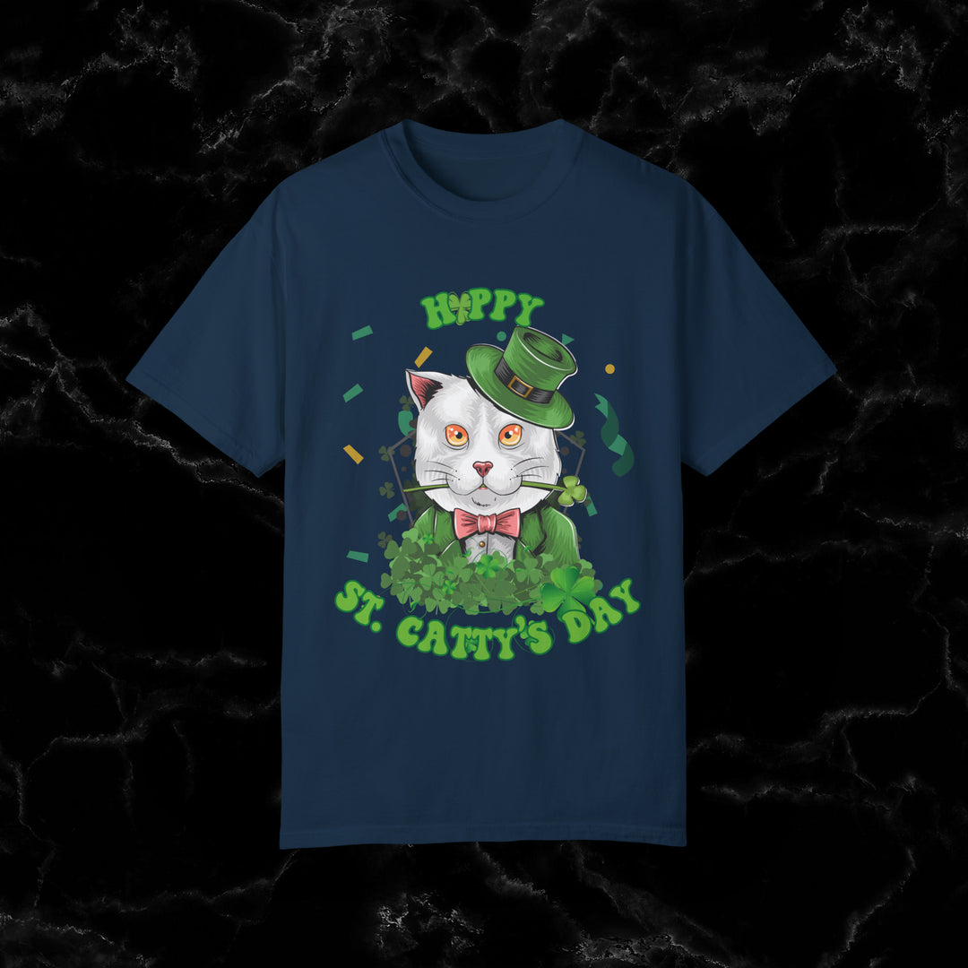 Meow-gic! Happy St. Catty's Day T-Shirt by ImaginVibes T-Shirt True Navy S 