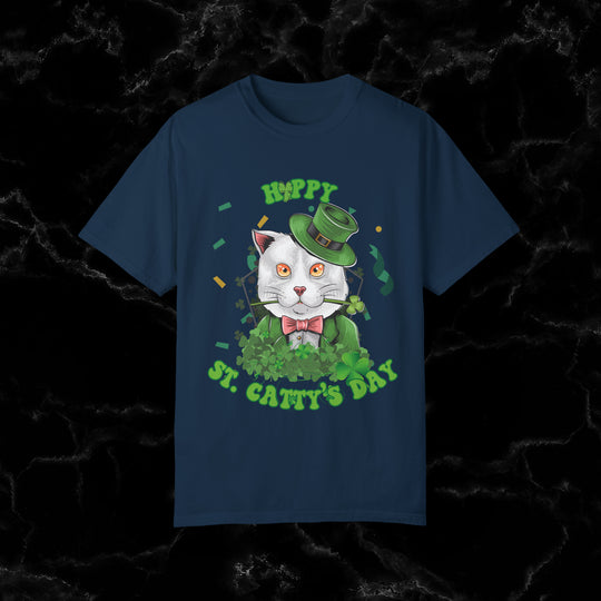 Meow-gic! Happy St. Catty's Day T-Shirt by ImaginVibes T-Shirt True Navy S 