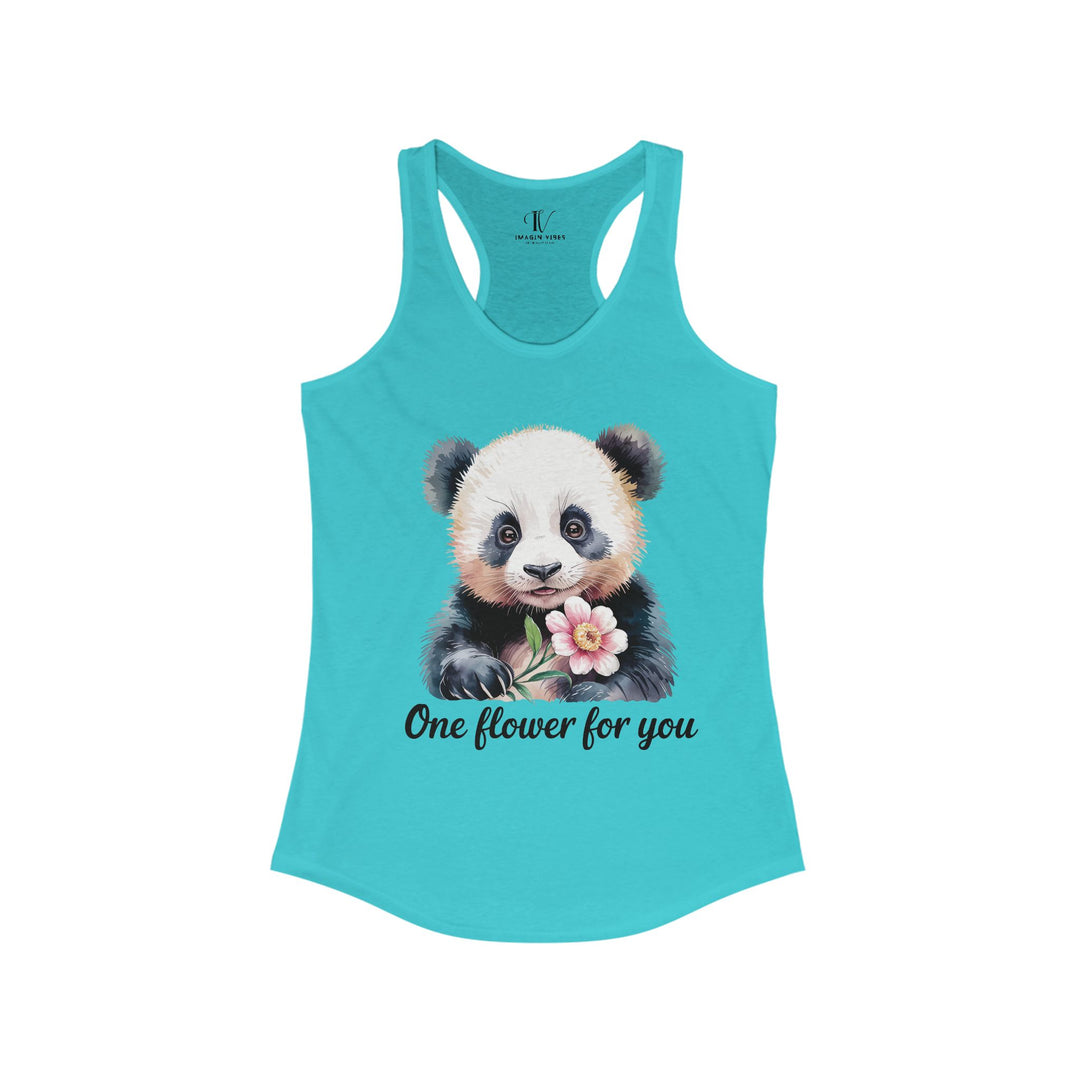 Panda Racerback Tank Tank Top Printify XS Solid Tahiti Blue