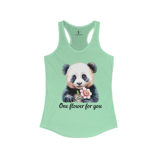 Panda Racerback Tank Tank Top Printify XS Solid Mint