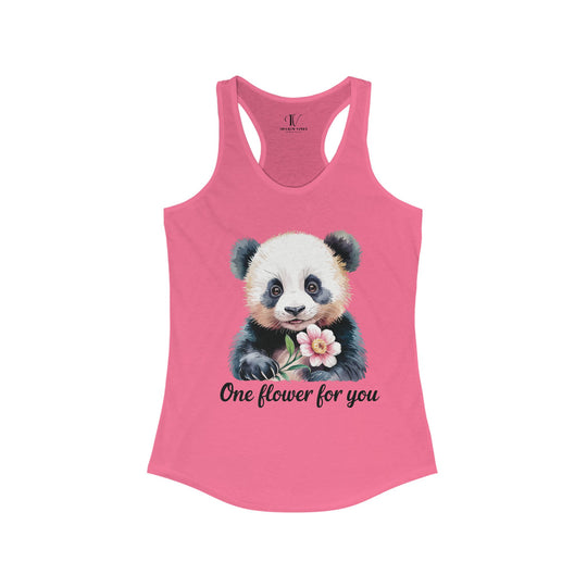 Panda Racerback Tank Tank Top Printify XS Solid Hot Pink