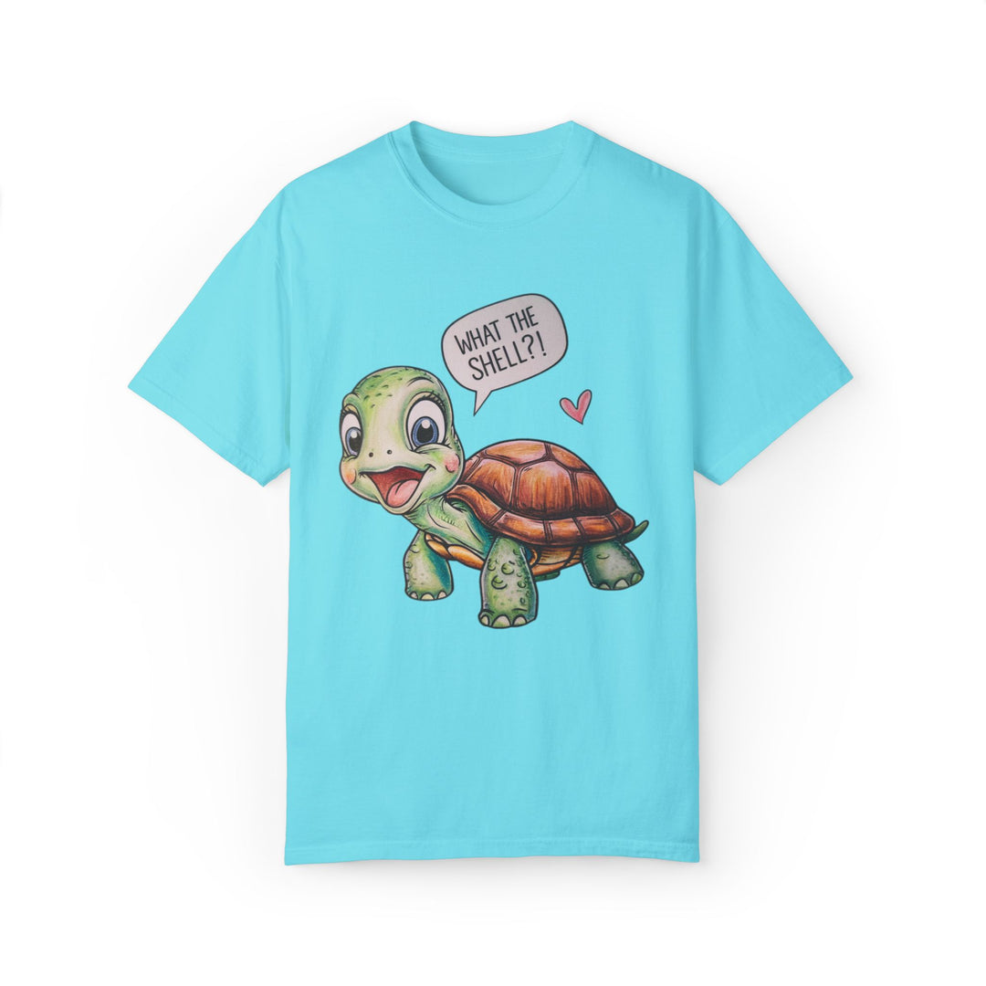 Turtle What The Shell T-Shirt T-Shirt Printify Lagoon Blue S