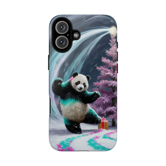 Christmas Panda Tough Case Phone Case Printify iPhone 16 Plus Glossy