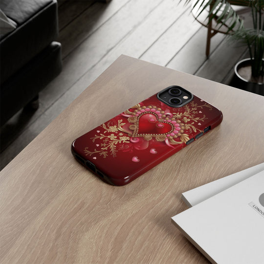 Phone Cases - Romantic Heart Design for Valentine's Day Phone Case Printify iPhone 14 Plus Glossy