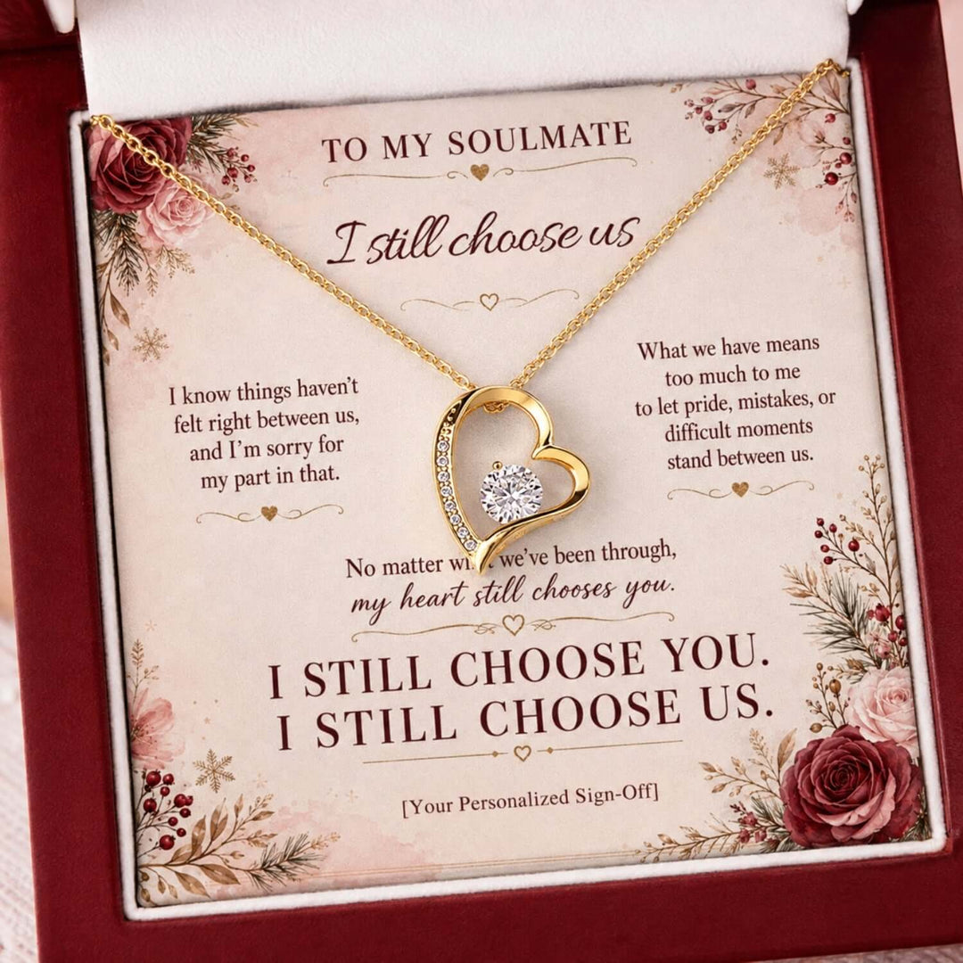 To My Soulmate necklace presented in a heartfelt box, ideal as an apology gift for soulmate.