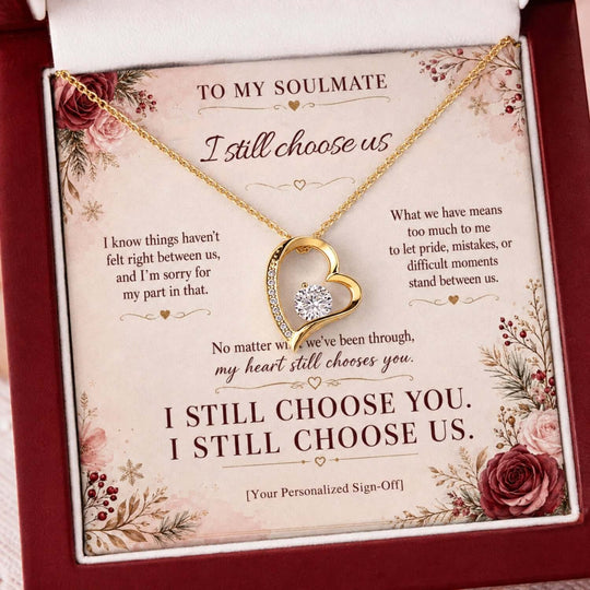 To My Soulmate necklace presented in a heartfelt box, ideal as an apology gift for soulmate.