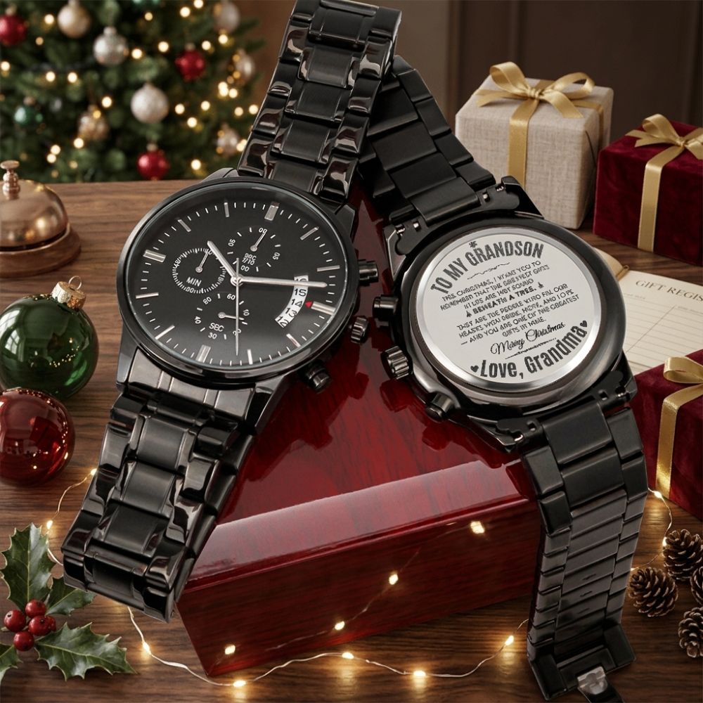 To My Grandson – Christmas Engraved Black Watch