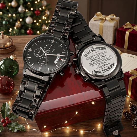 To My Grandson – Christmas Engraved Black Watch