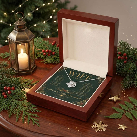 To My Wife Christmas Love Knot Necklace Gift From Husband
