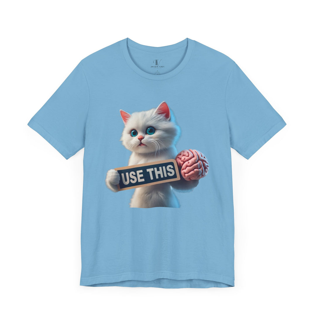 Kitten Brain Tee T-Shirt Printify Ocean Blue XS