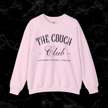 The Couch Club Crewneck Sweatshirt – Funny, Vintage, and Oversized: The Perfect Gift for Her and Your Best Friend Sweatshirt S Light Pink 
