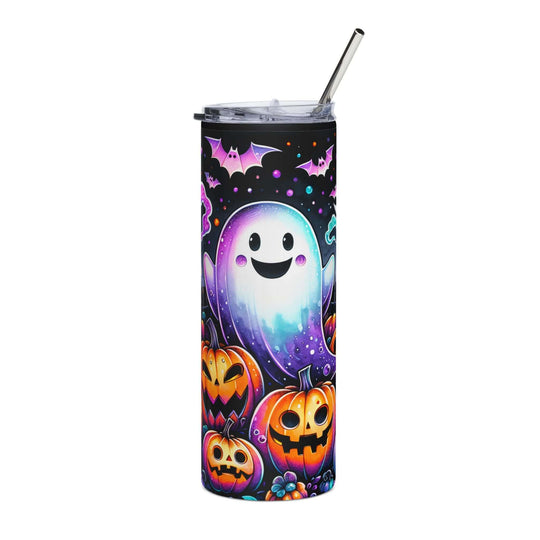 20oz Stainless Steel Tumbler — Halloween Ghosts, Jack‑o'Lanterns & Moon Glow Mug Printify