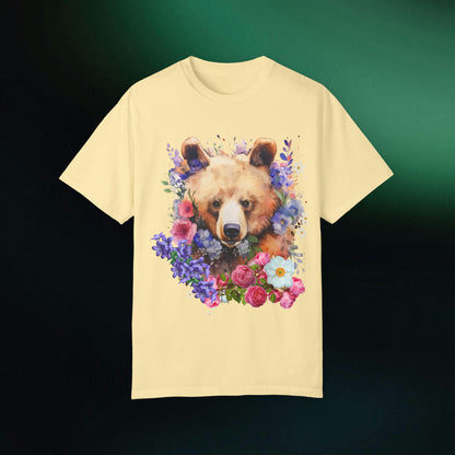 Floral Bear Shirt, Bear Shirt, Floral Bear Tee, Flower Bear Shirt, Animal Lover Tee, Bear Shirt, Bear Lover Gift, Wildlife Animals Tee T-Shirt Banana S 