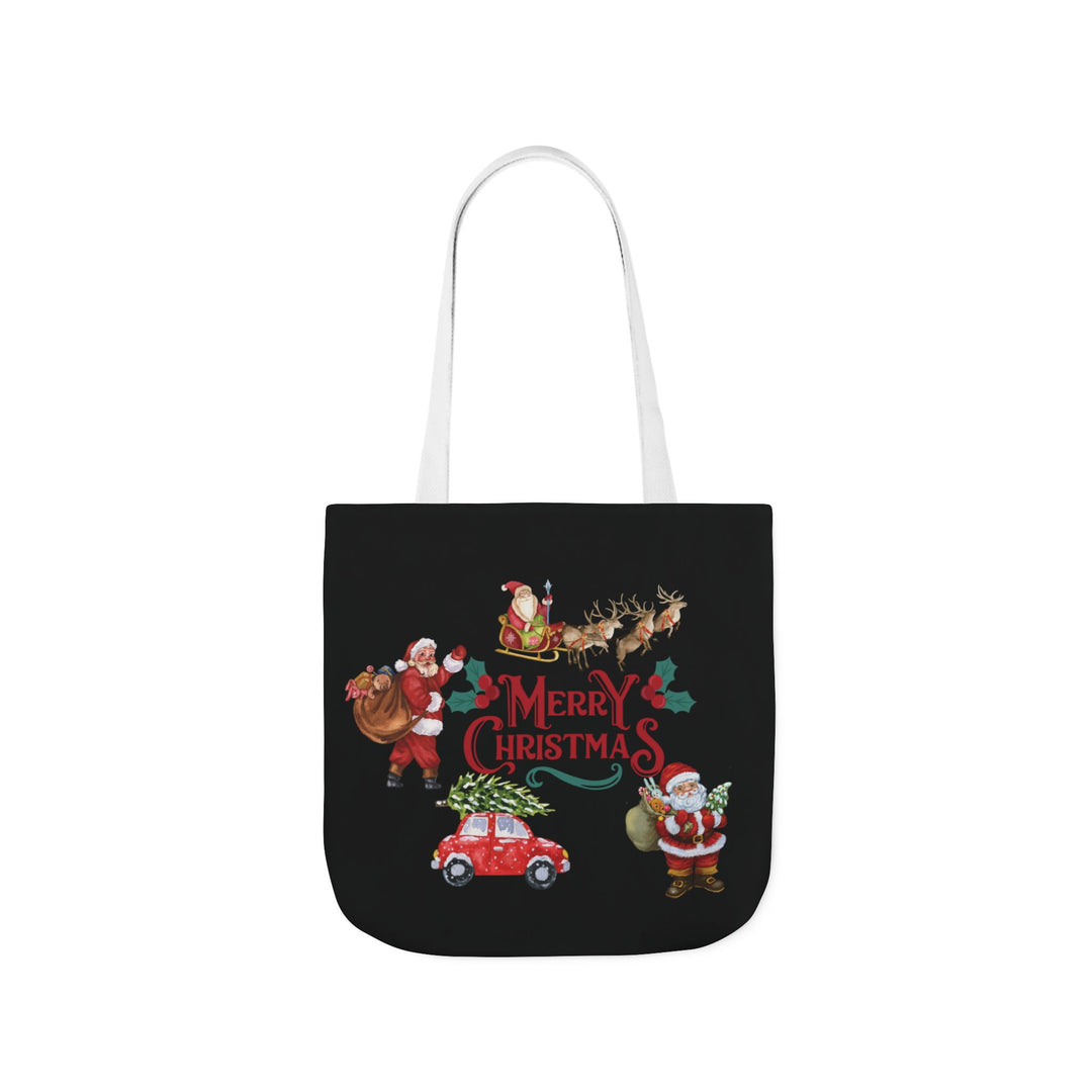 Vintage Style Christmas Canvas Tote Bag Accessories Printify 16" × 16'' White