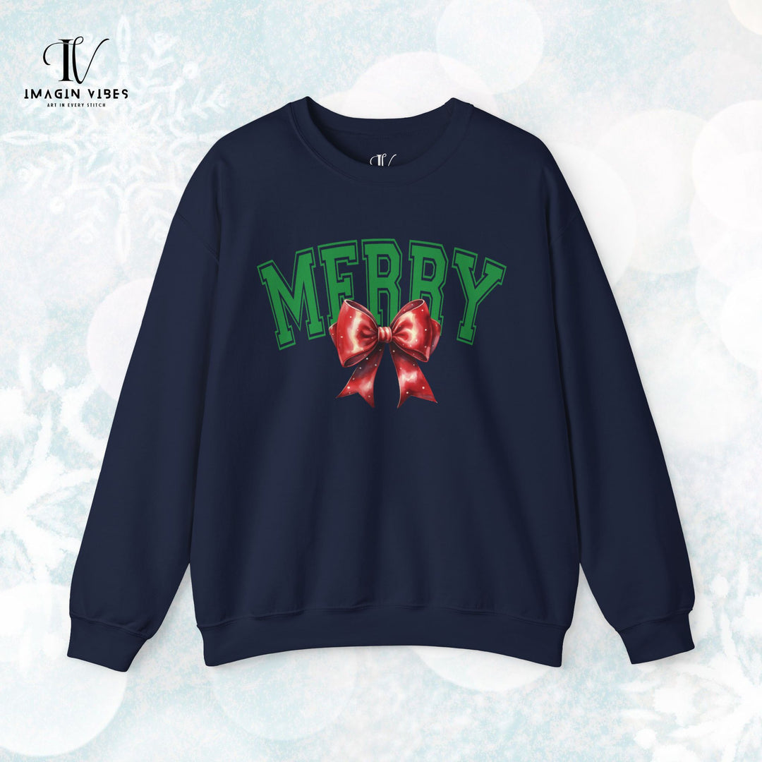 Merry Coquette Bow Christmas Sweatshirt