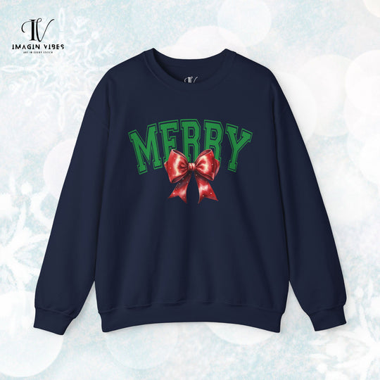 Merry Coquette Bow Christmas Sweatshirt