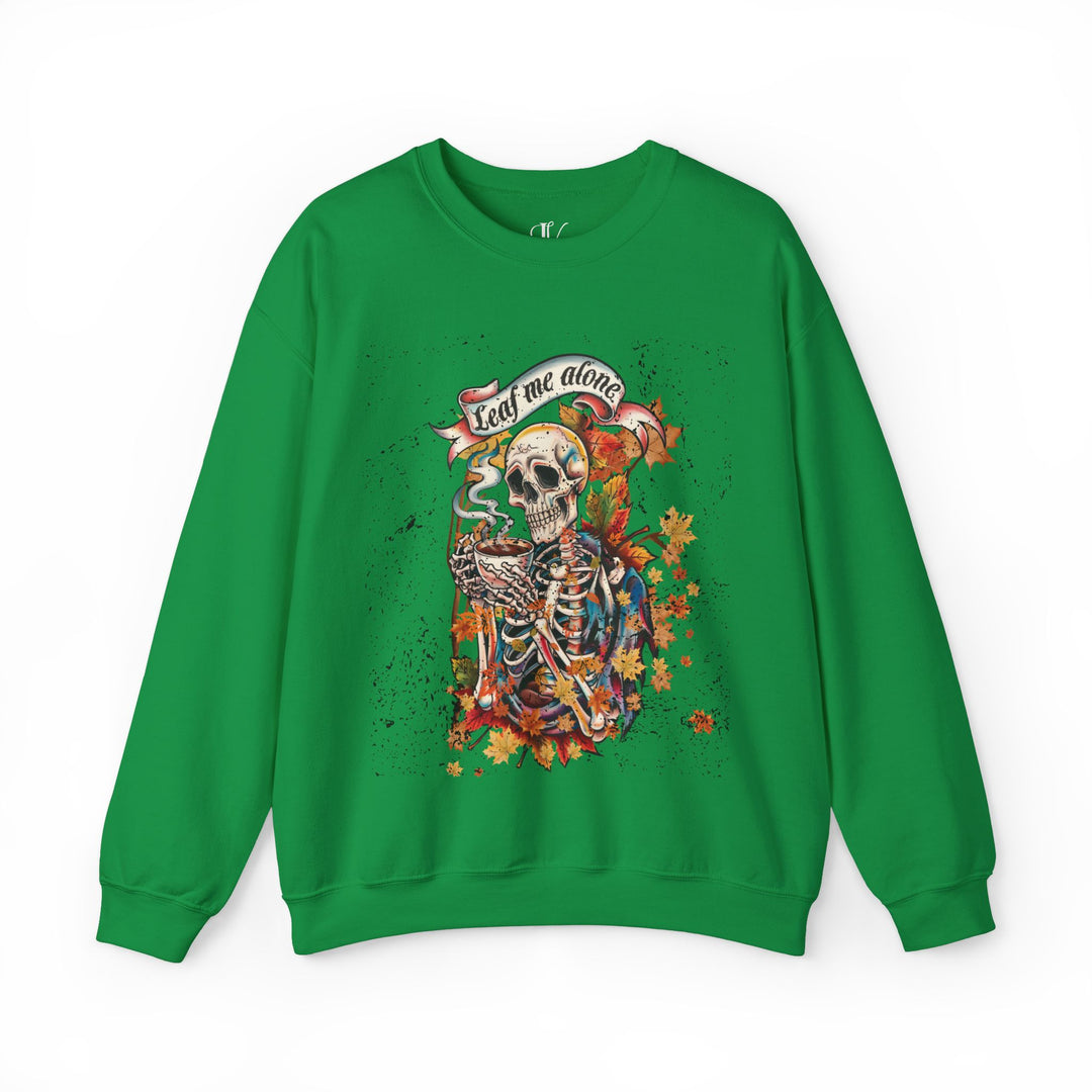 Leaf Me Alone: Grunge Skeleton Halloween Sweatshirt