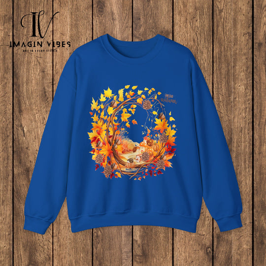 ImaginVibes: Autumn's Embrace: A Cozy Celebration of Fall Sweatshirt S Royal 
