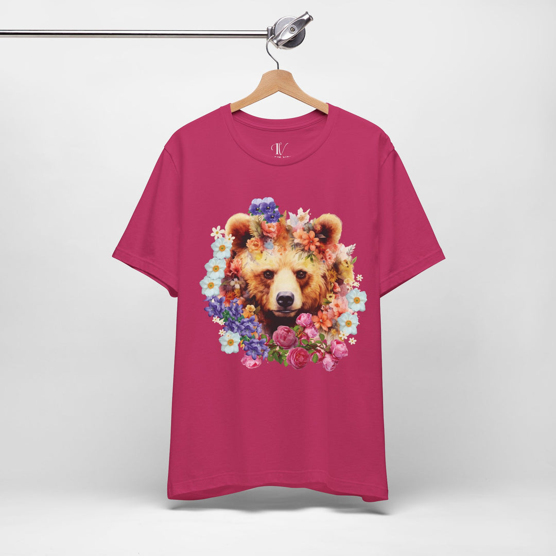 Bear Face Nature Tee T-Shirt Printify Berry S