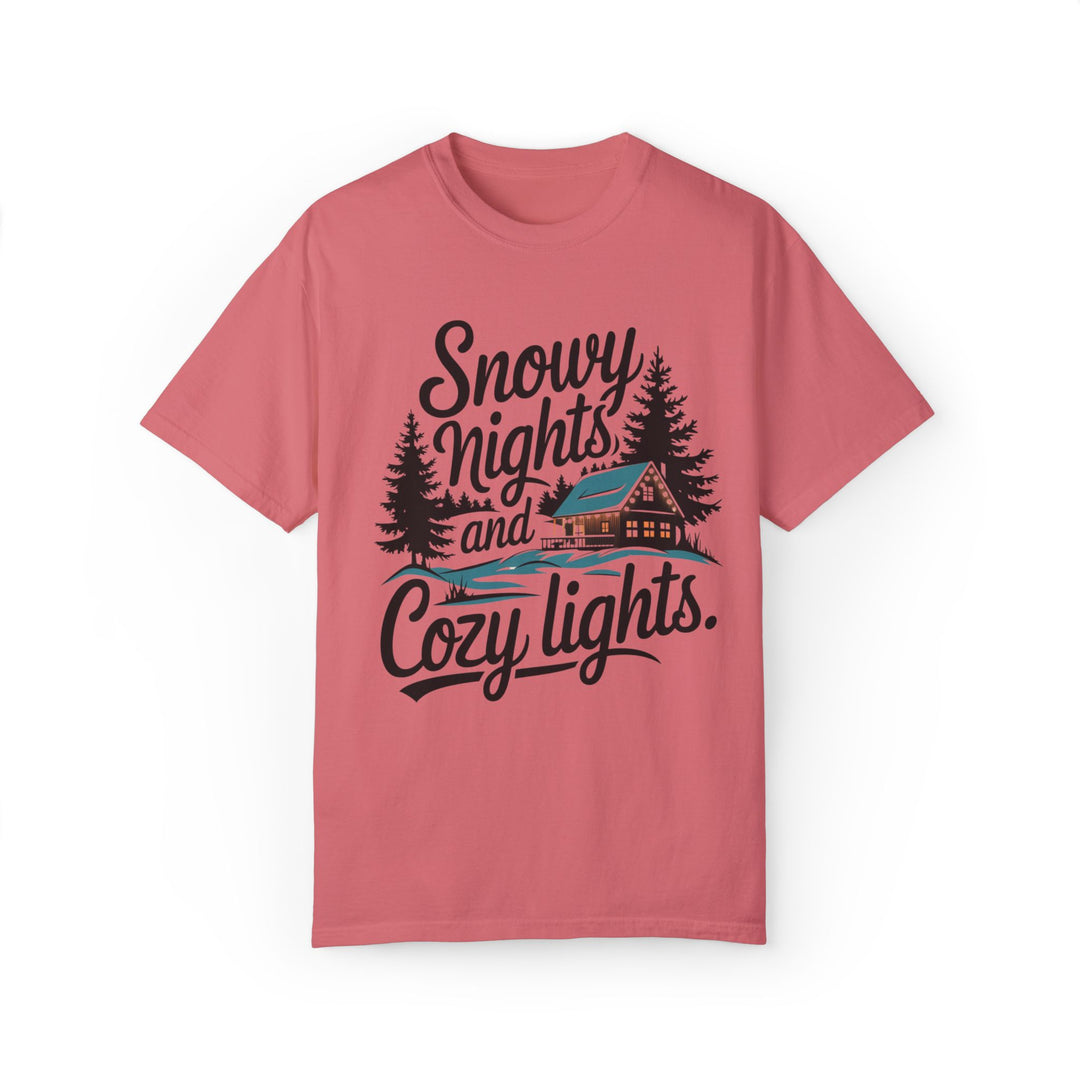 Snowy Nights and Cozy Lights Unisex T-shirt T-Shirt Printify Watermelon S