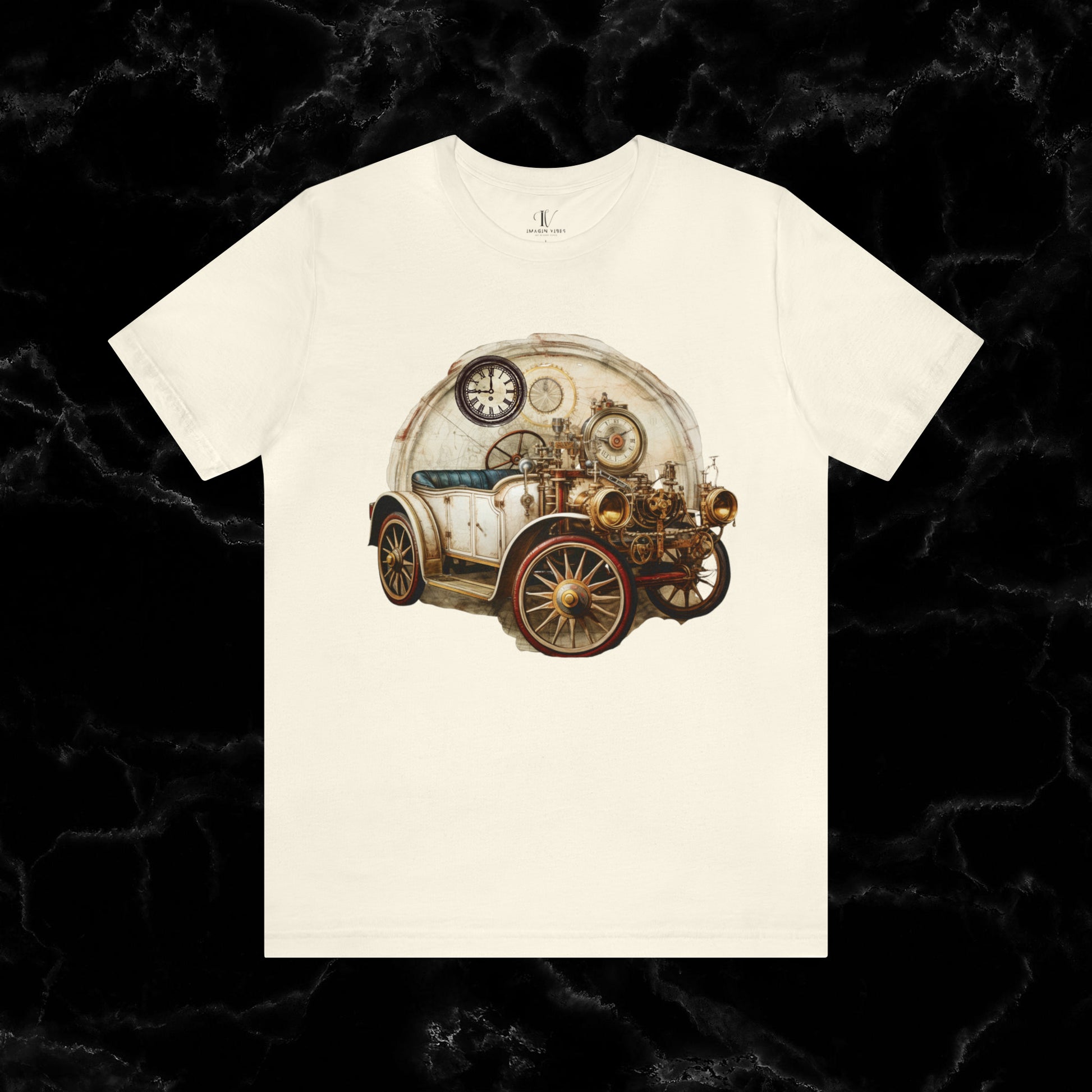 Ride in Style: Vintage Car Enthusiast T-Shirt with Classic Wheels and Timeless Appeal T-Shirt Natural S 