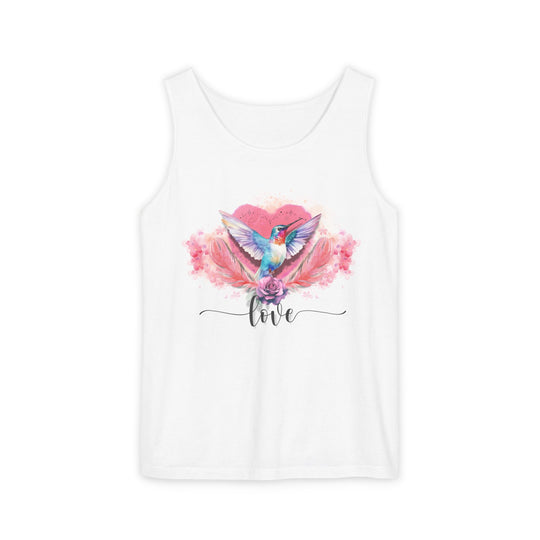 Hummingbird Love Tank Top Tank Top Printify White XS