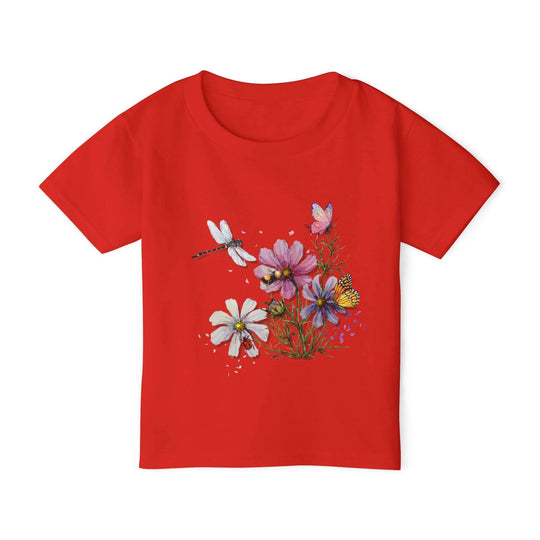 Toddler T-shirt Nature-Inspired Watercolor Flowers Kids clothes Printify Red 2T