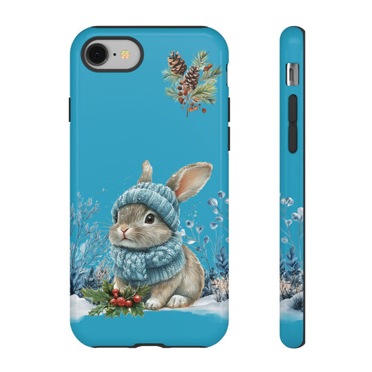 Phone Case - Winter Bunny with Hat and Scarf Phone Case Printify