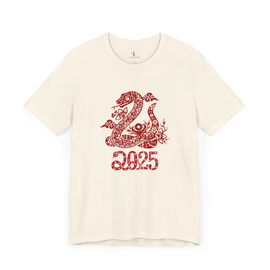 Year of the Snake Unisex Tee - Chinese Zodiac 2025 T-Shirt Printify Natural XS