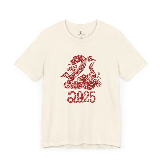 Year of the Snake Unisex Tee - Chinese Zodiac 2025 T-Shirt Printify Natural XS