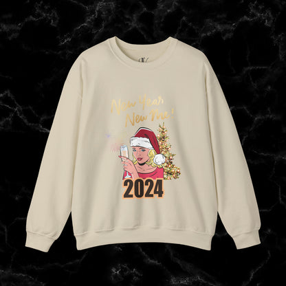 New Year New Me Sweatshirt - Motivational, Inspirational Resolutions Shirt, Christmas Family Tee Sweatshirt S Sand 