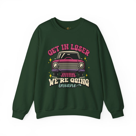 Crewneck Sweatshirt Get In Loser Retro Sweatshirt Printify S Forest Green