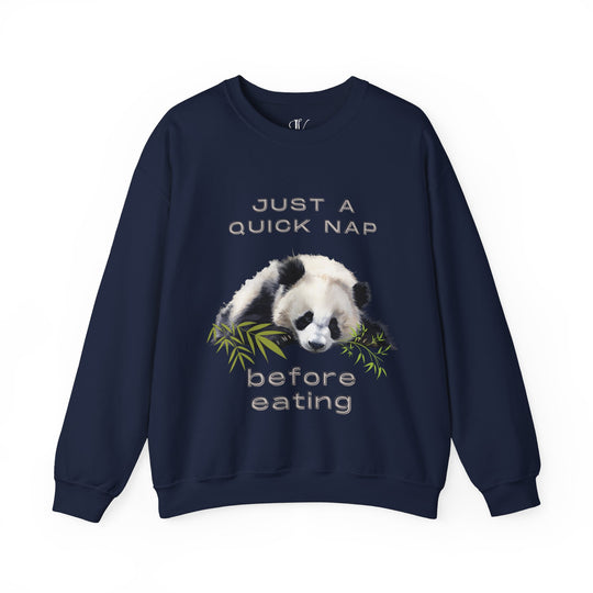 Sleeping Panda Sweatshirt - Just a Quick Nap Before Eating Sweatshirt Printify Navy S