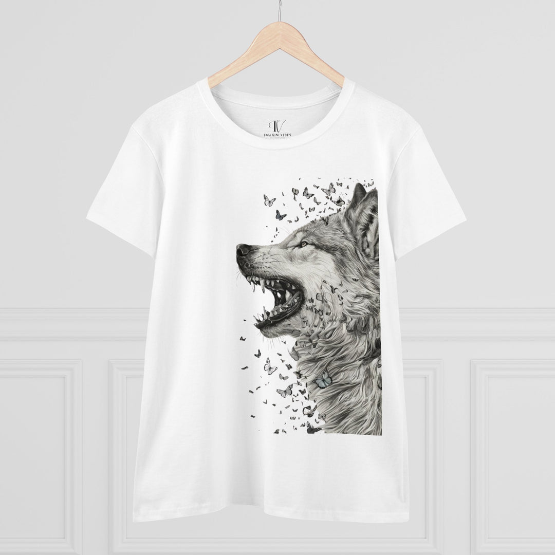 Wolf Butterfly Tee T-Shirt Printify